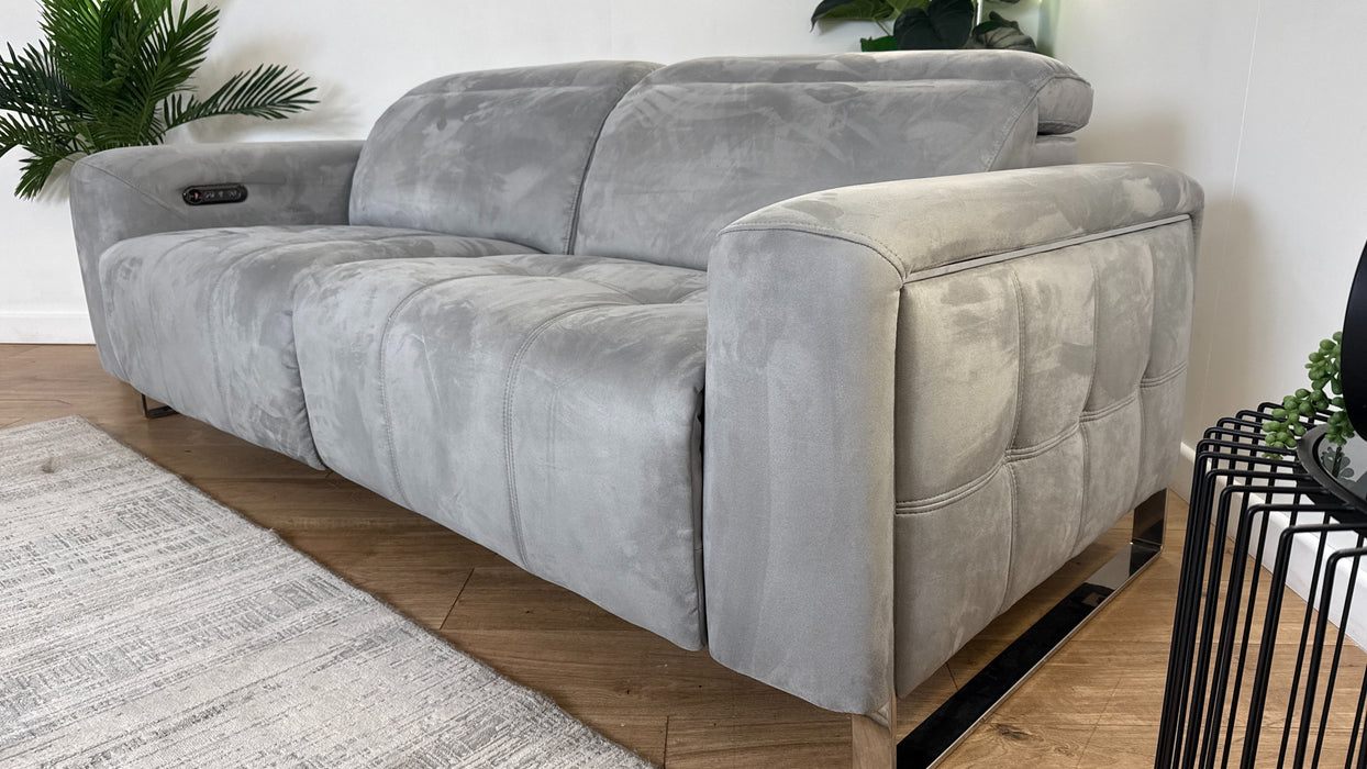 Sofology The Marvella 2.5 Seater Recliner Sofa in Lifestyle Plush Fabric Silver