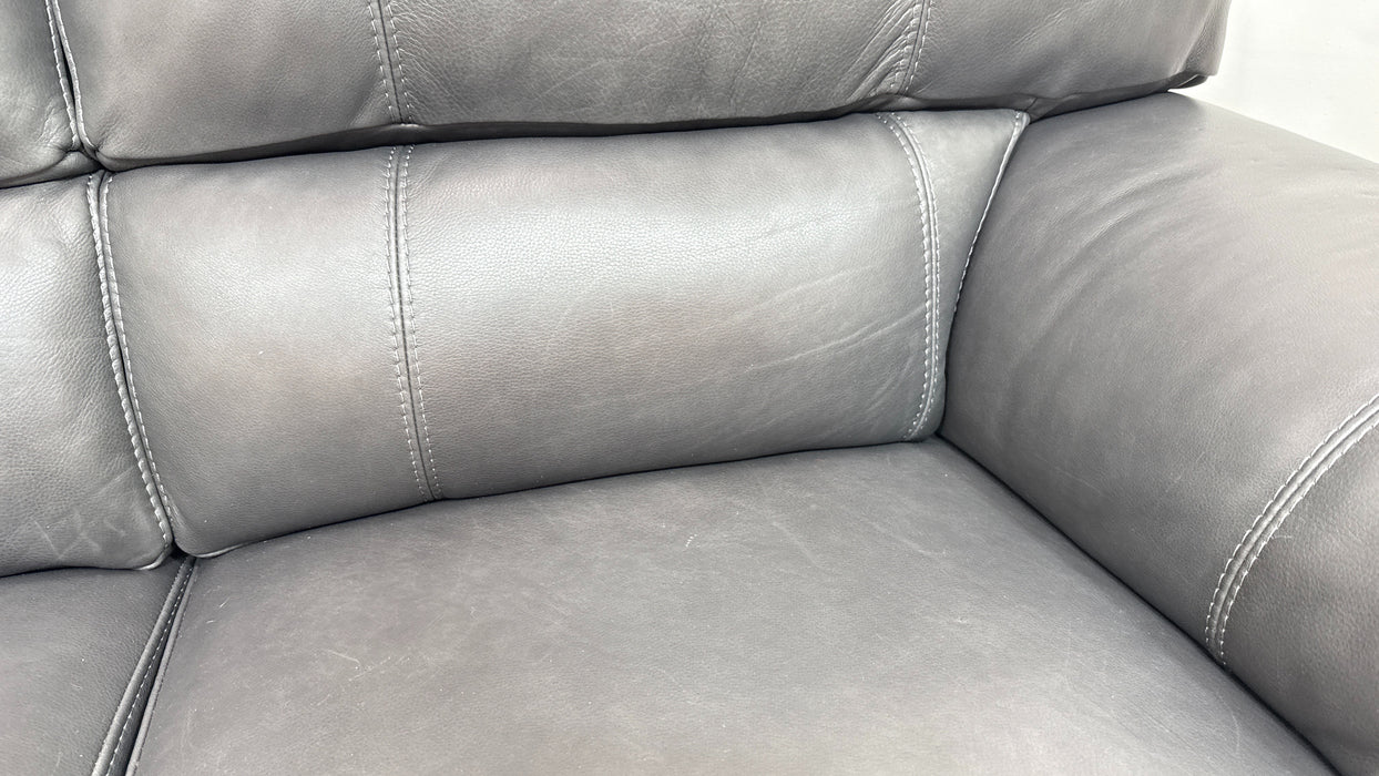 Sofology Santina Leather 2 Seater in Relaxed Soft Charcoal