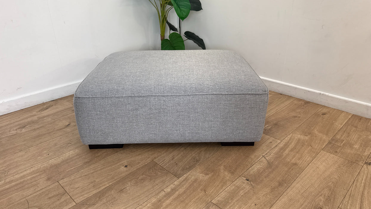 Sofology Russo Fabric Designer Footstool in Lustre Weave Zinc