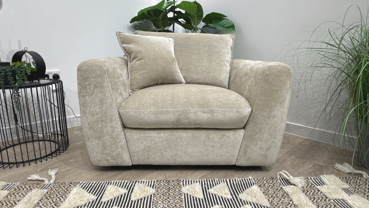 Sofology Hudson Fabric Chair in Luxury Sherpa Pebble
