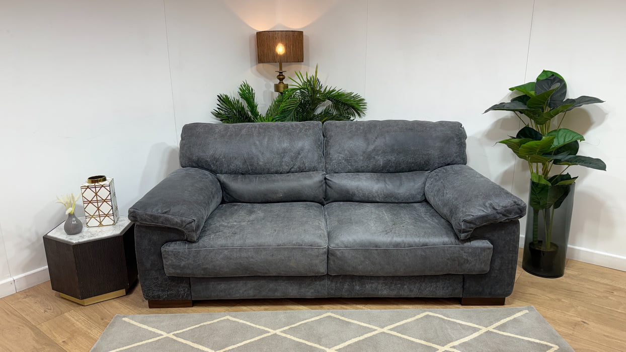 Sofology Santino Leather 2 Seater in Utah Grey