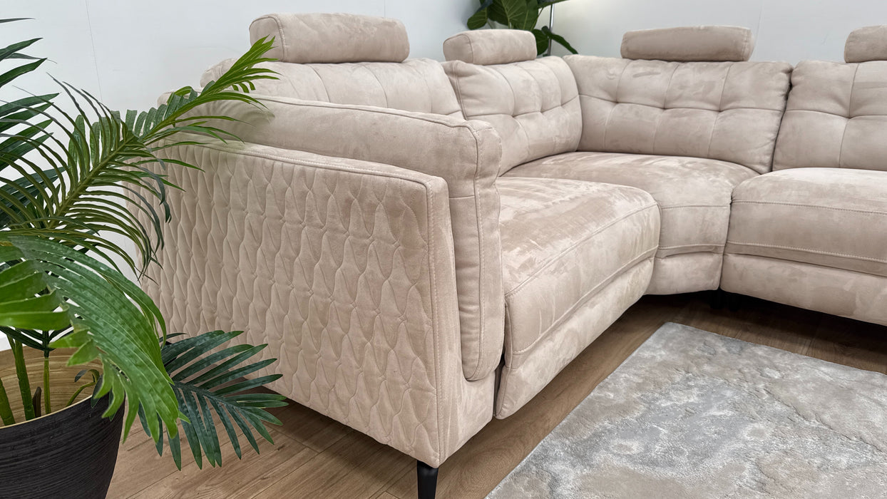 Sofology The Muse 1.5 Corner 3 Fabric Recliner Sofa in Lifestyle Plush Mink