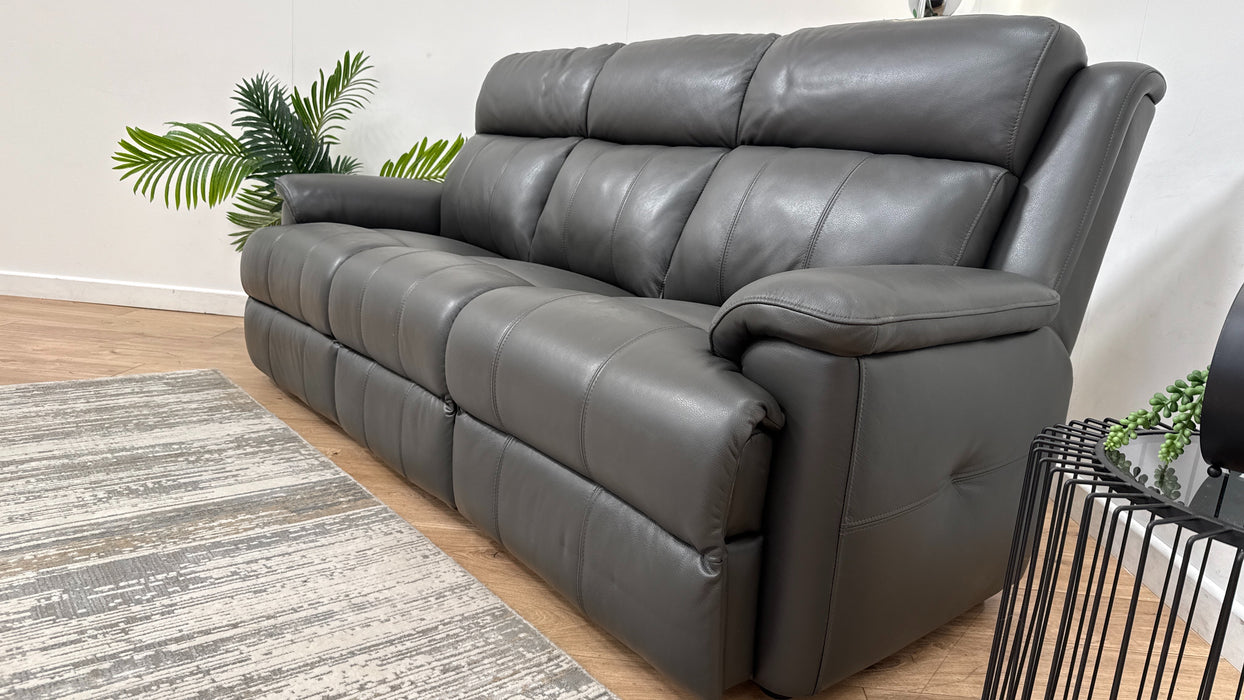 Sofology Gracie Leather 3 Seater in Trusty Sheen Charcoal
