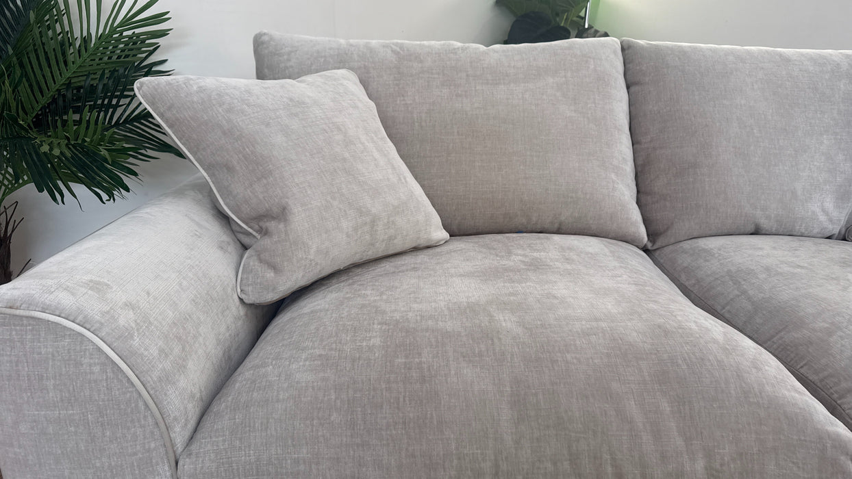 Sofology Georgio Fabric 3 Seater Extra Flex Seats in Luxe Chenille Oyster Mix