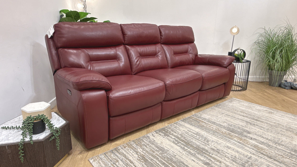 DFS Foster Leather 3 Seater Power Recliner