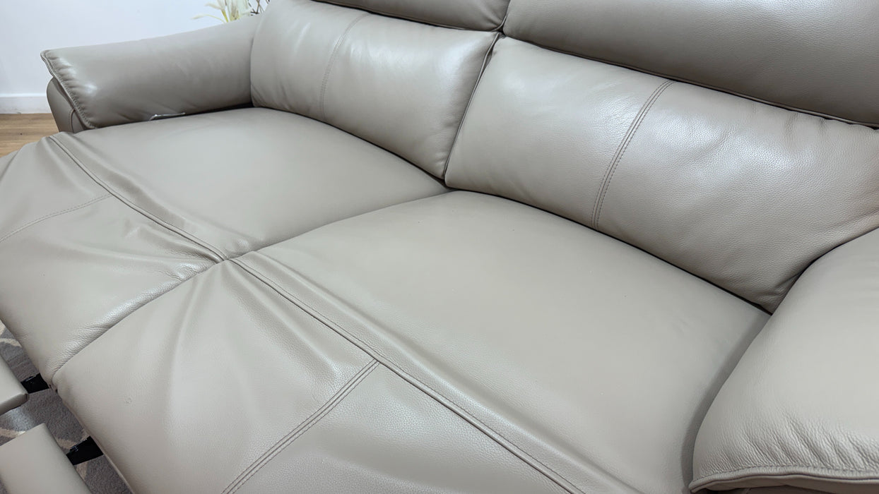 Sofology Arlo Leather 2.5 Seater Power Recliner in Trusty Embossed Stone
