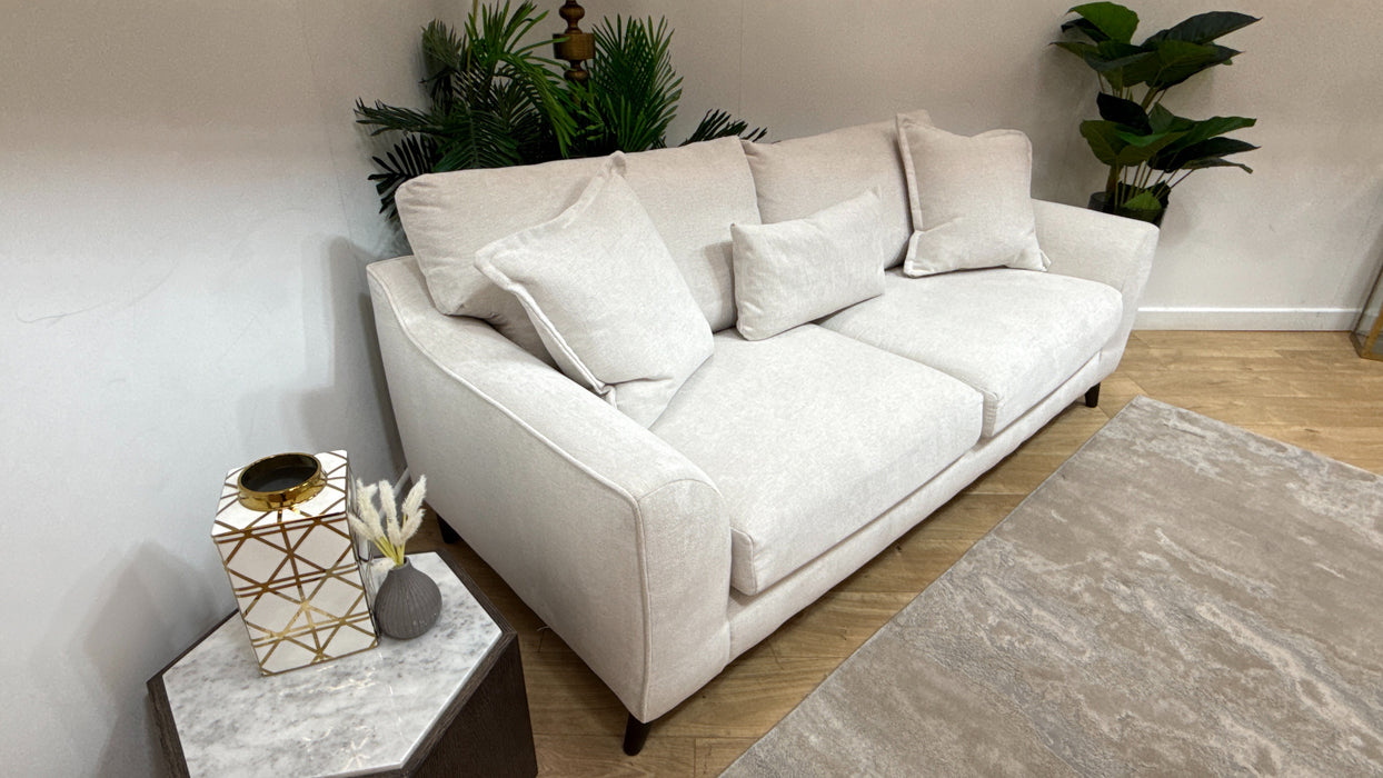 Sofology Mayfair Fabric 3 Seater Foam Seats in Linen Look Chenille Mist