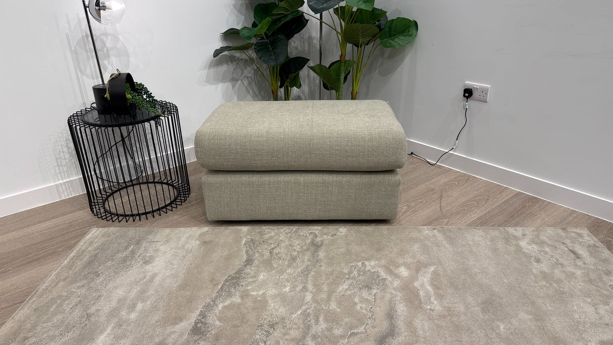 Sofology Harrington Small Bench Footstool in Chenille Sage Grey Mix