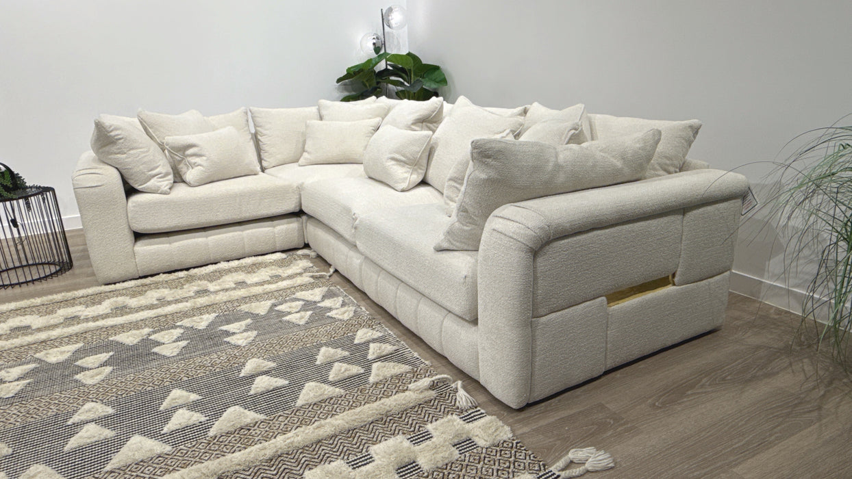 Sofology Westwood  1 Corner 3 Fabric Sofa in Soft Boucle Ecru
