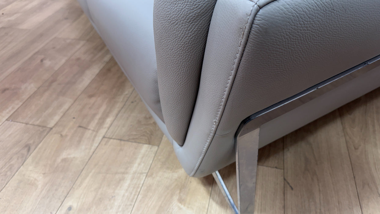 Sofology Loreto Leather 2 Seater in Amalfi Grey