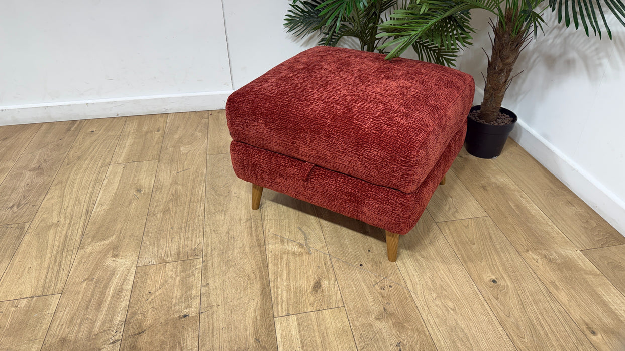 Sofology Hygge Fabric Storage Footstool in Heavy Textured Chenille Rust