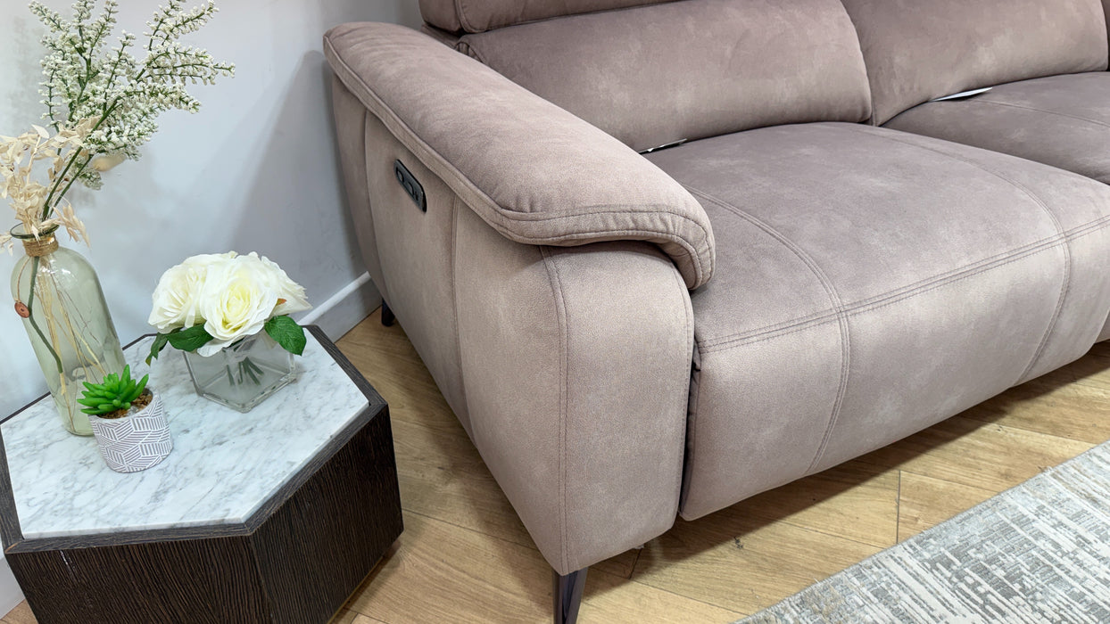 Sofology Bailey Fabric 2.5 Seater Power Recliner in Lifestyle Flecked Nutmeg