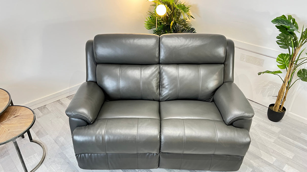 Gracie 2 Seater - Trusty Sheen Leather Charcoal