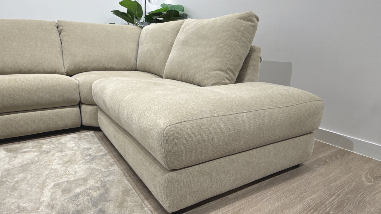Sofology Restore Fabric 3 Corner 1 Chaise in Chenille Pebble