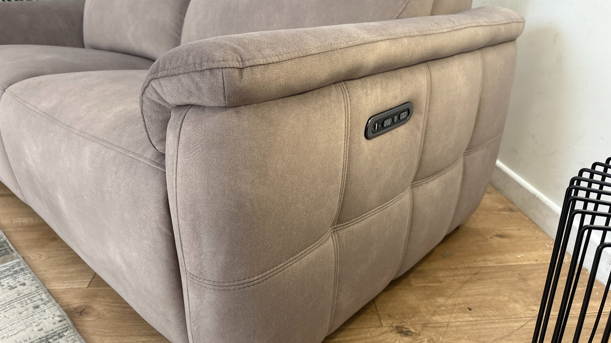Sofology Ripley Fabric 2.5 Seater Power Recliner/Headrest in Lifestyle Flecked Nutmeg