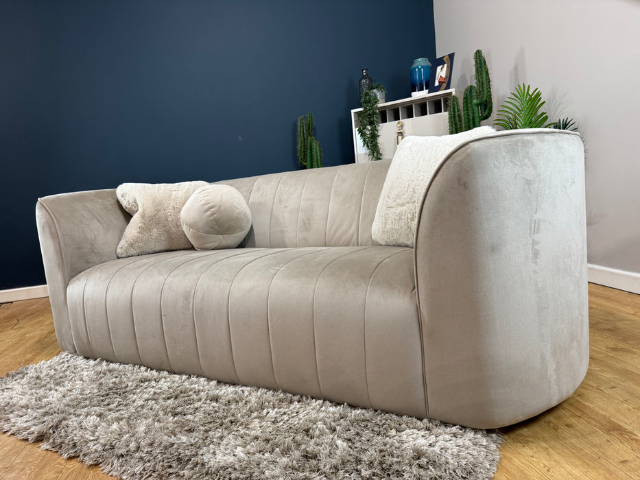 The Fitzrovia Fabric 3 Seater - Matt Velvet Stone Mix - No Trim (WA2)