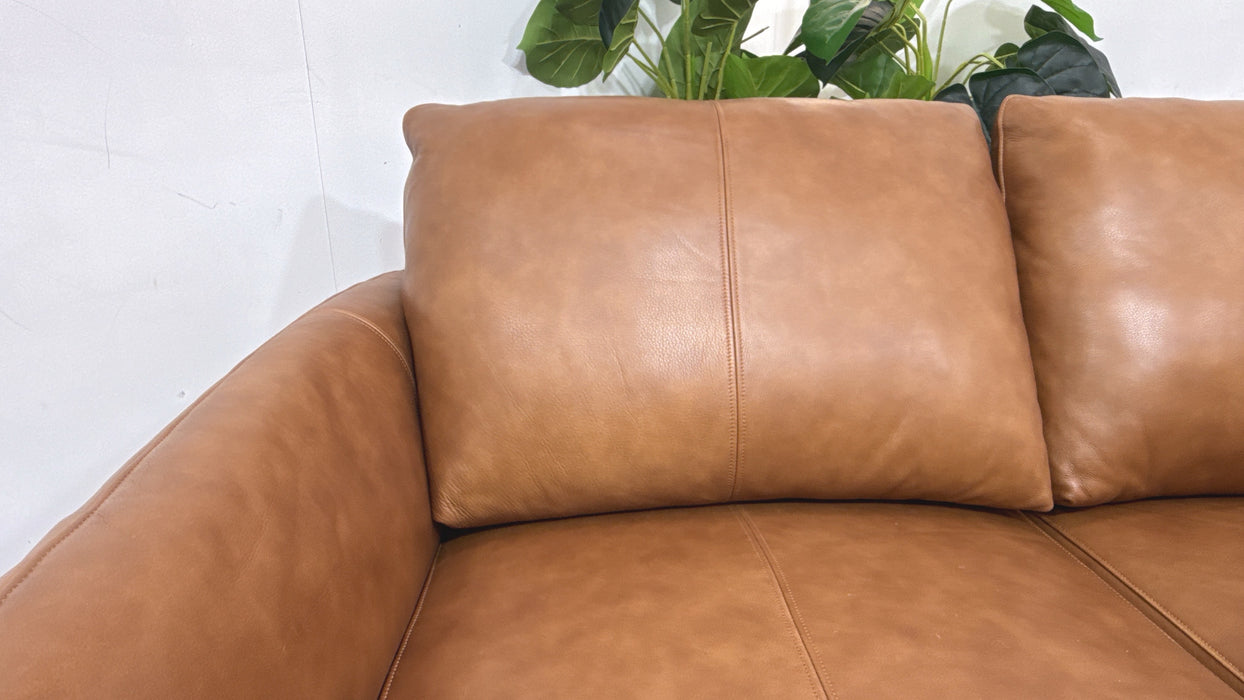 Sofology Adler Leather 2 Seater in Relaxed Soft Tan