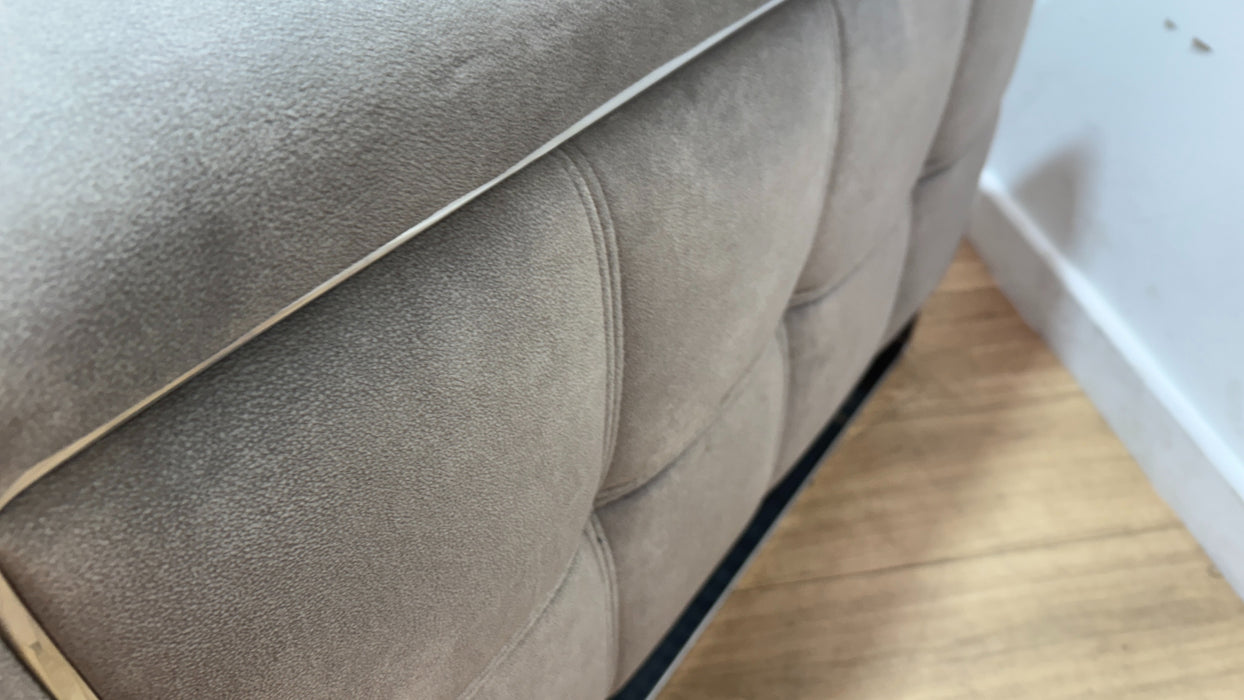 Sofology Marvella Fabric 3 Seater Power Recliner/Headrest in Lifestyle Flecked Stone