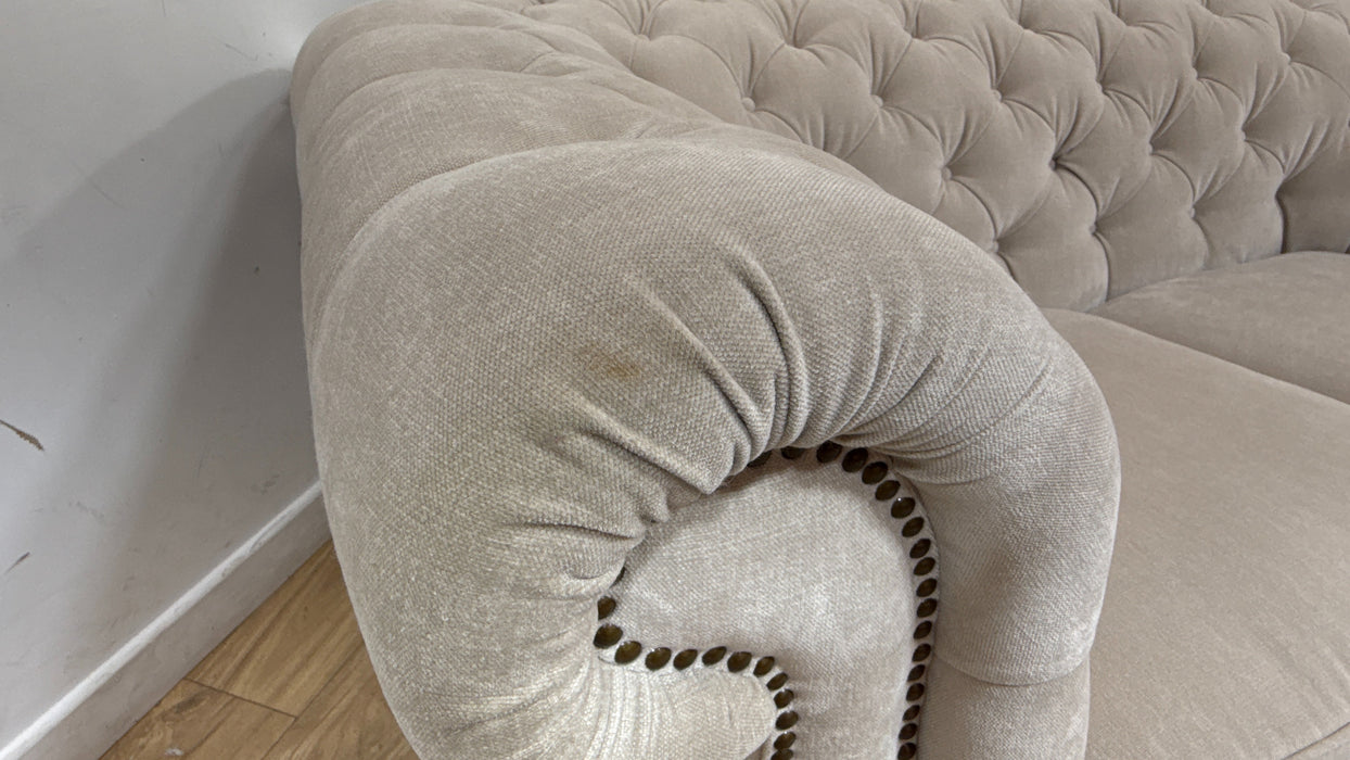 Sofology Darcy Fabric 2 Seater with Studs in Relaxed Chenille Cotton