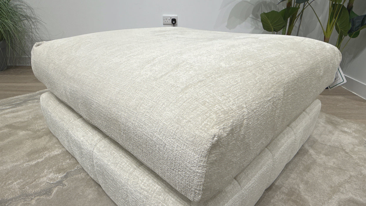 Sofology Westwood Fabric Footstool in Teddy Chenille Mist