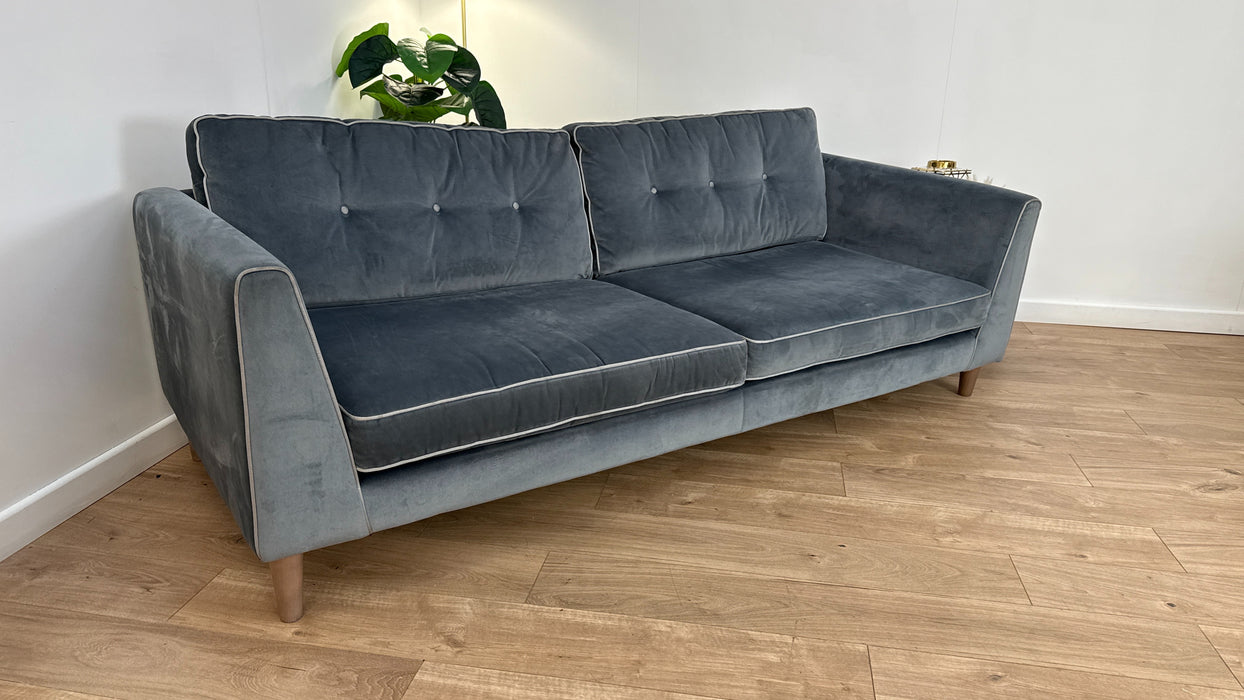 Sofology Cricket Fabric 4 Seater in Slate Velvet