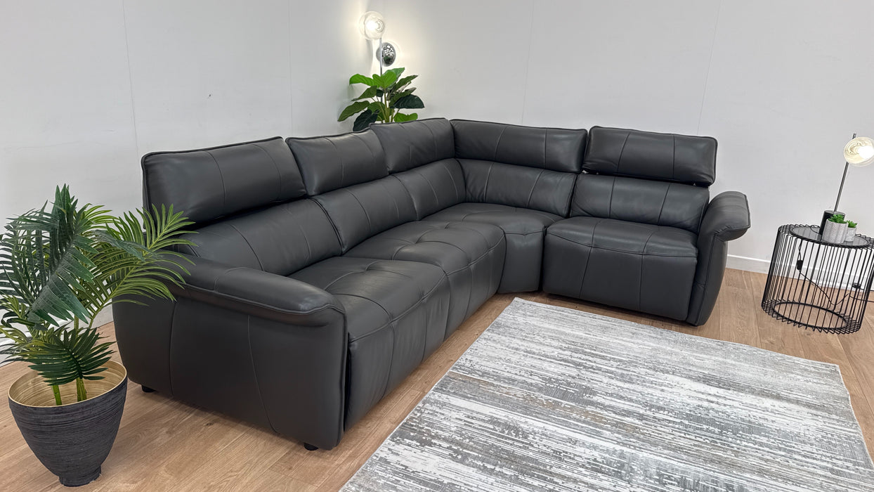 Cadenza 3 Corner 1 Corner Sofa - Power Recliner + Power Hdrst - Leather