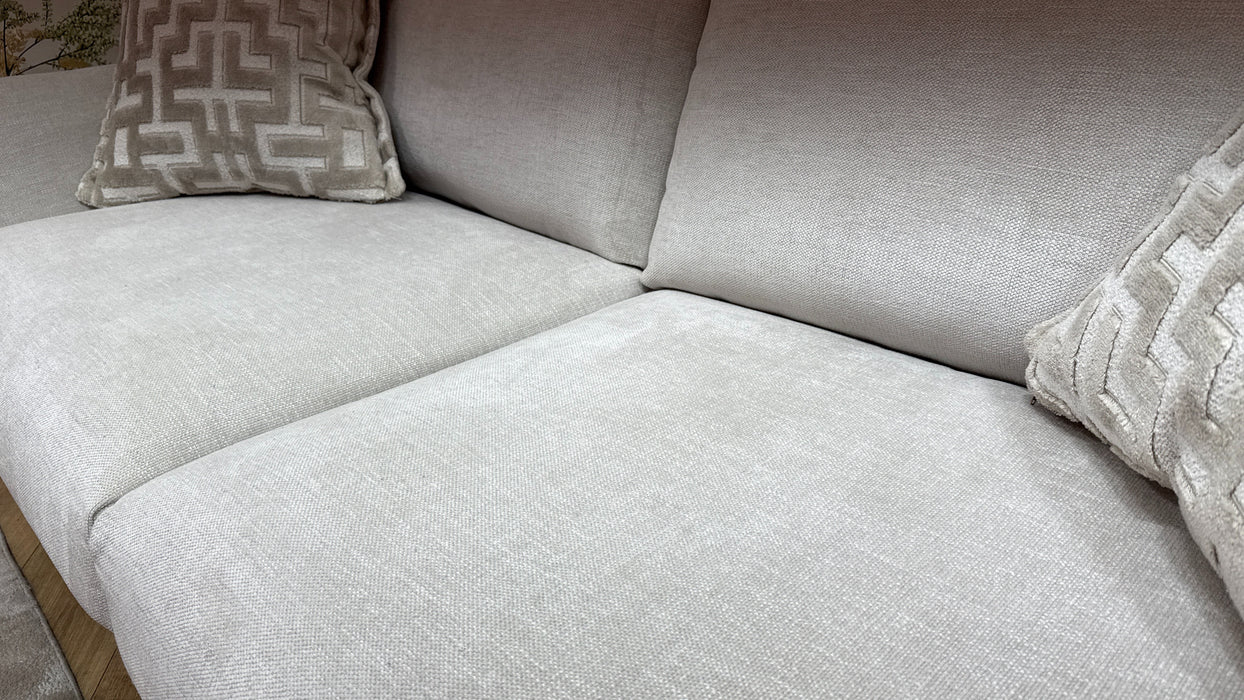 Sofology Mayfair Fabric 3 Seater Foam Seats in Linen Look Chenille Mist/Pearl Mix