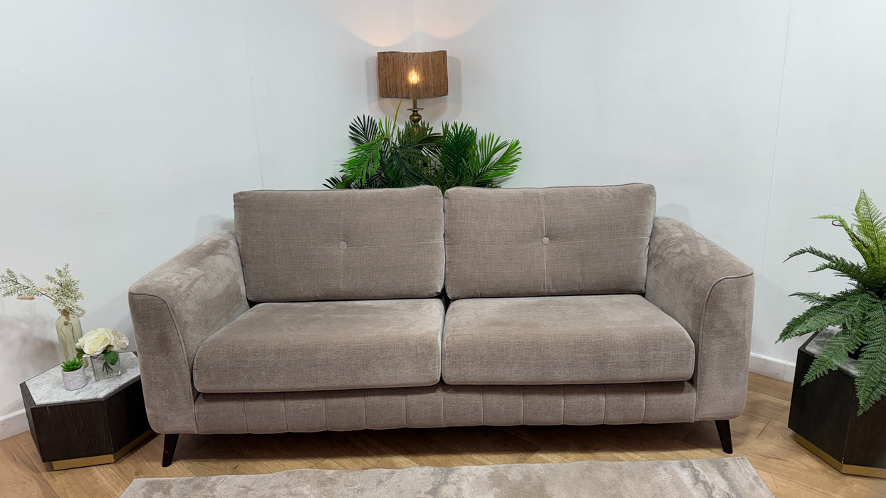 Sofology Remy Fabric 4 Seater in Soft Chenille Wicker Mix With Wicker Piping