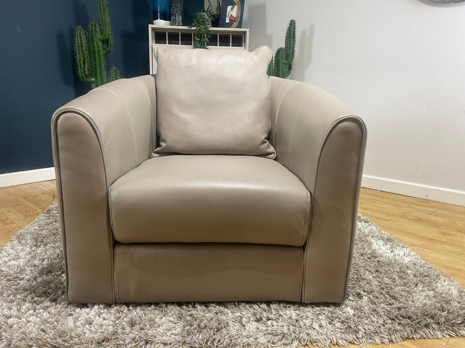 Kingsbridge Swivel Chair Stone Leather (WA2)