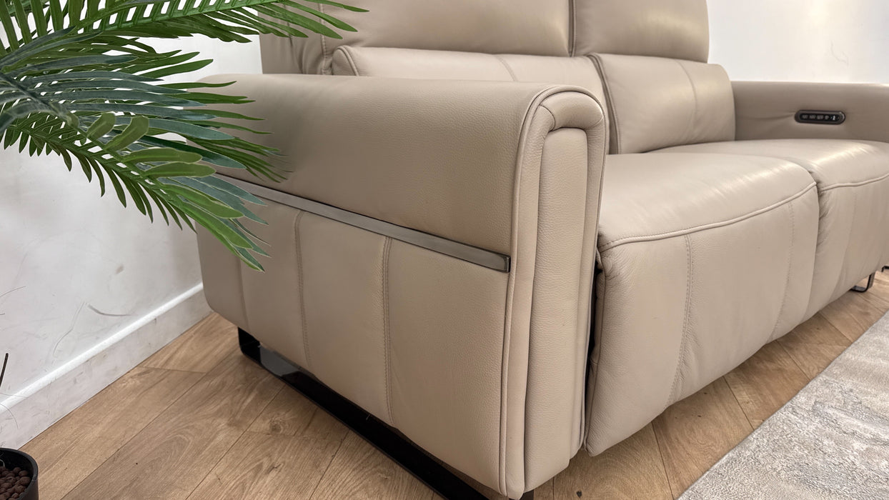 Sofology Ravello 2.5 Reclining Leather Sofa in Trusty Embossed Stone