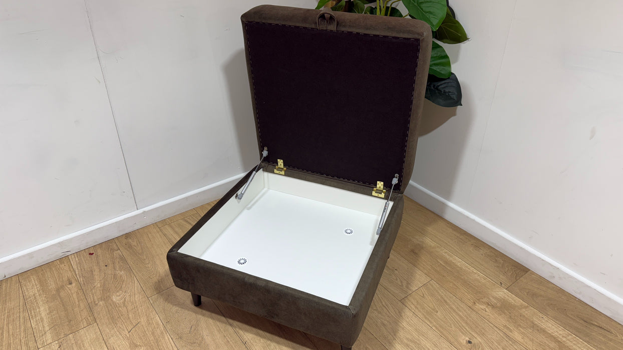 Sofology The Hackney Fabric Storage Memory Foam Footstool in Lifestyle Dapple Olive Green