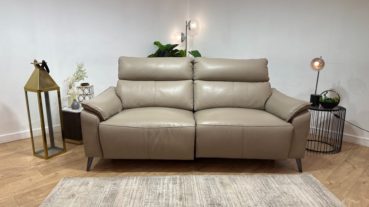 Sofology Arlo Leather 2.5 Seater Power Recliner in Trusty Embossed Stone
