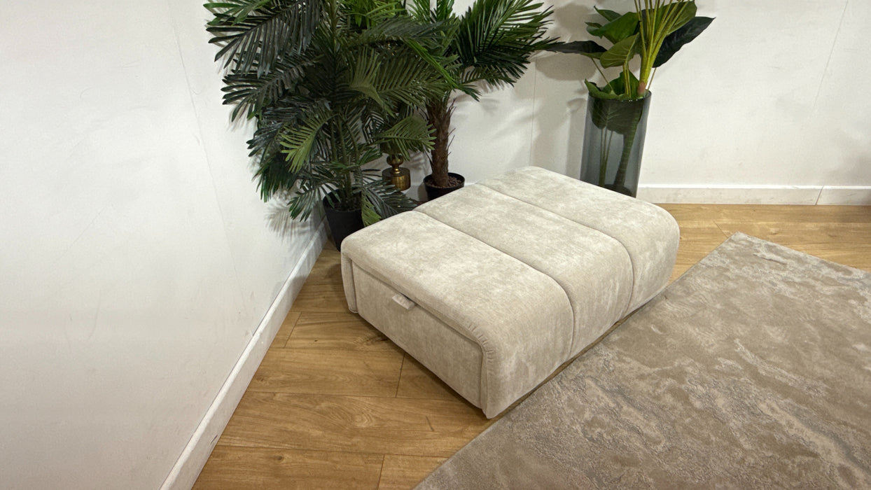 Sofology Waldorf Fabric Storage Footstool in Soft Chenille Linen