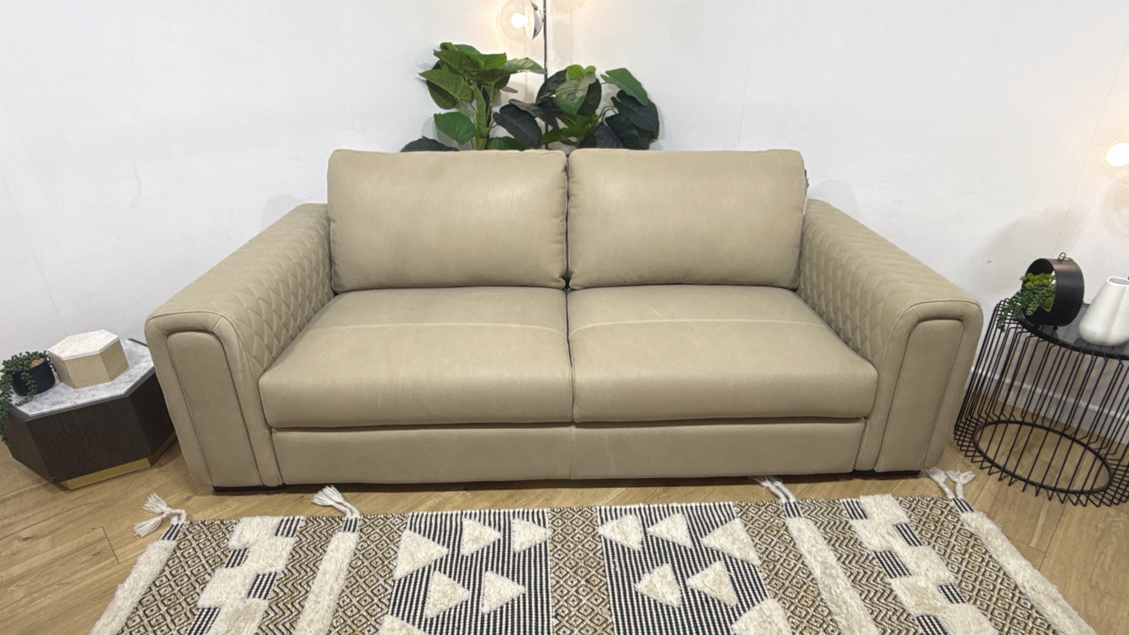 Sofology Firenze Leather 3 Seater in Character Vintage Stone