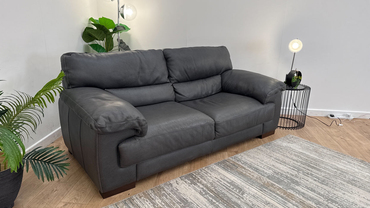 Sofology The Santino 2 Seater Leather Sofa in Apollo Grey