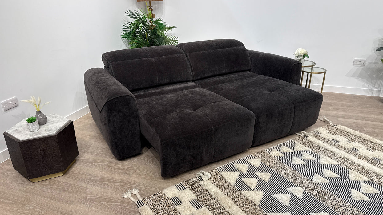 Sofology Riviera Fabric 2 Seater Motion Chaise in Relaxed Chenille Raisin