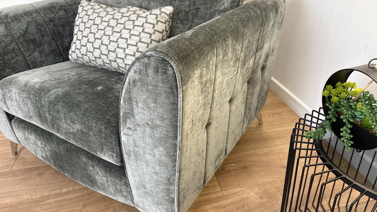 Sofology Luella Fabric Chair in Luxe Chenille Alpine Green