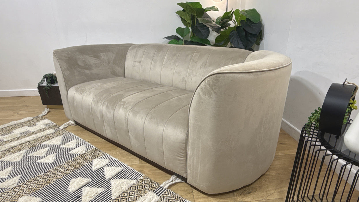 Sofology Fitzrovia Fabric 2 Seater in Matt Velvet Stone Mix With Trim