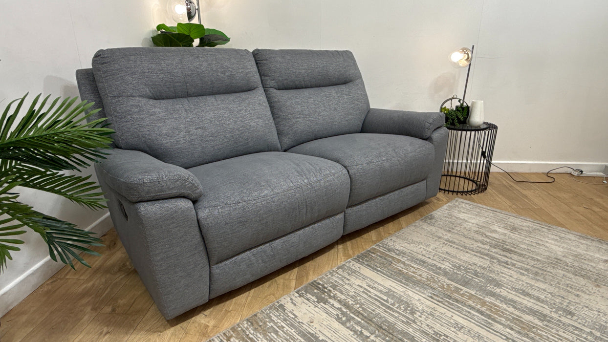 DFS Contigo Fabric 2 Seater Manual Recliner in Grey