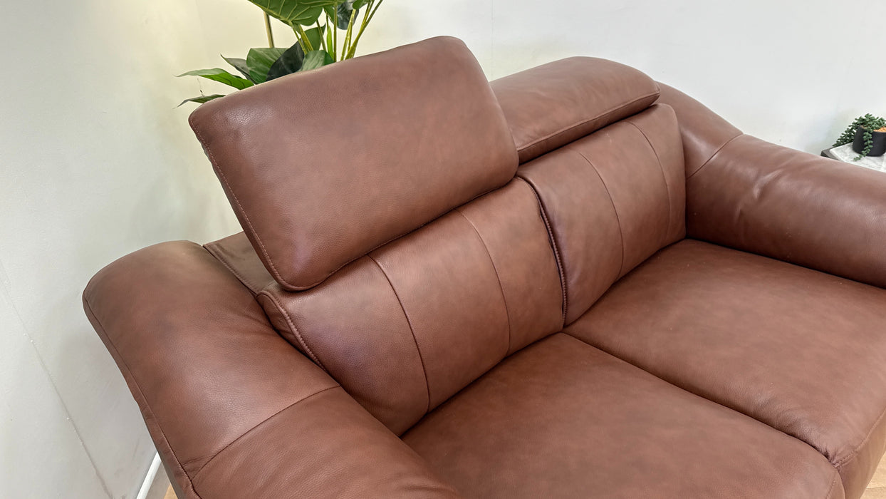 Sofology Carrera Leather 2 Seater in Trusty Embossed Chestnut