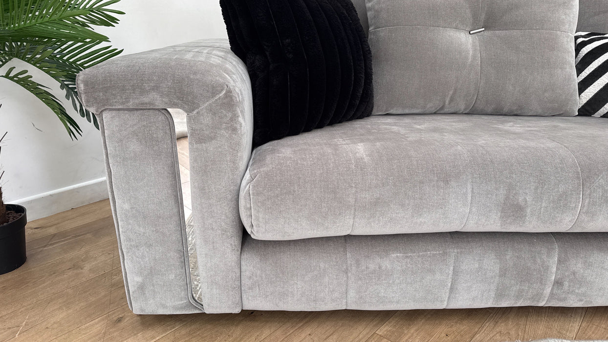 Sofology Oscar 2 Seater Fabric Sofa in Textured Chenille Silver