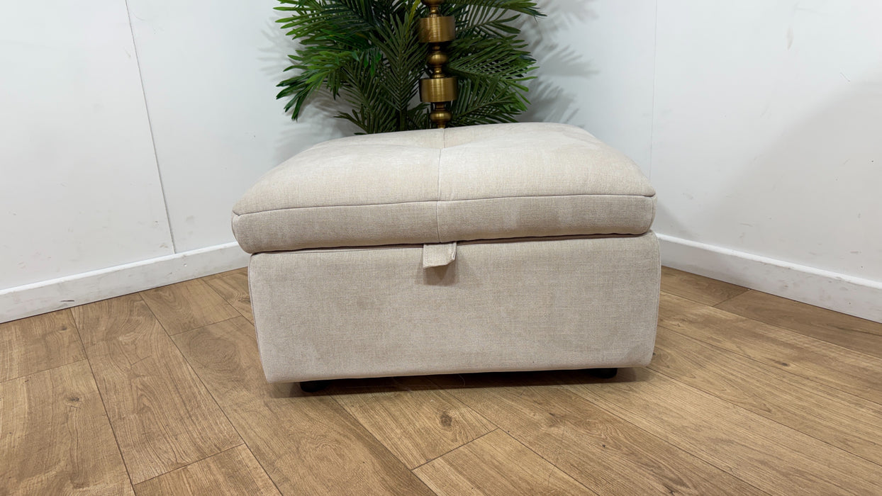 Sofology Riviera Fabric Designer Storage Footstool in Relaxed Chenille Cotton
