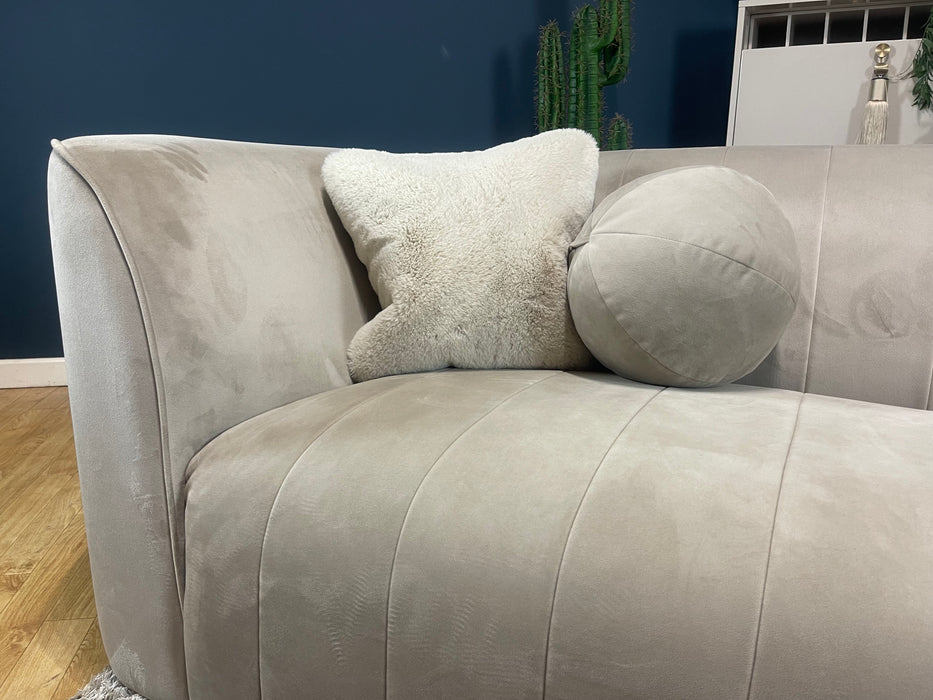 Fitzrovia 2 Seater Matt Velvet Stone Fabric (WA2)