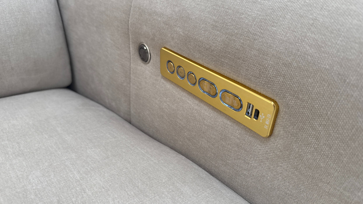 Sofology The Kingsbridge 3 Corner 1.5 Fabric Recliner Sofa in Relaxed Chenille Cotton