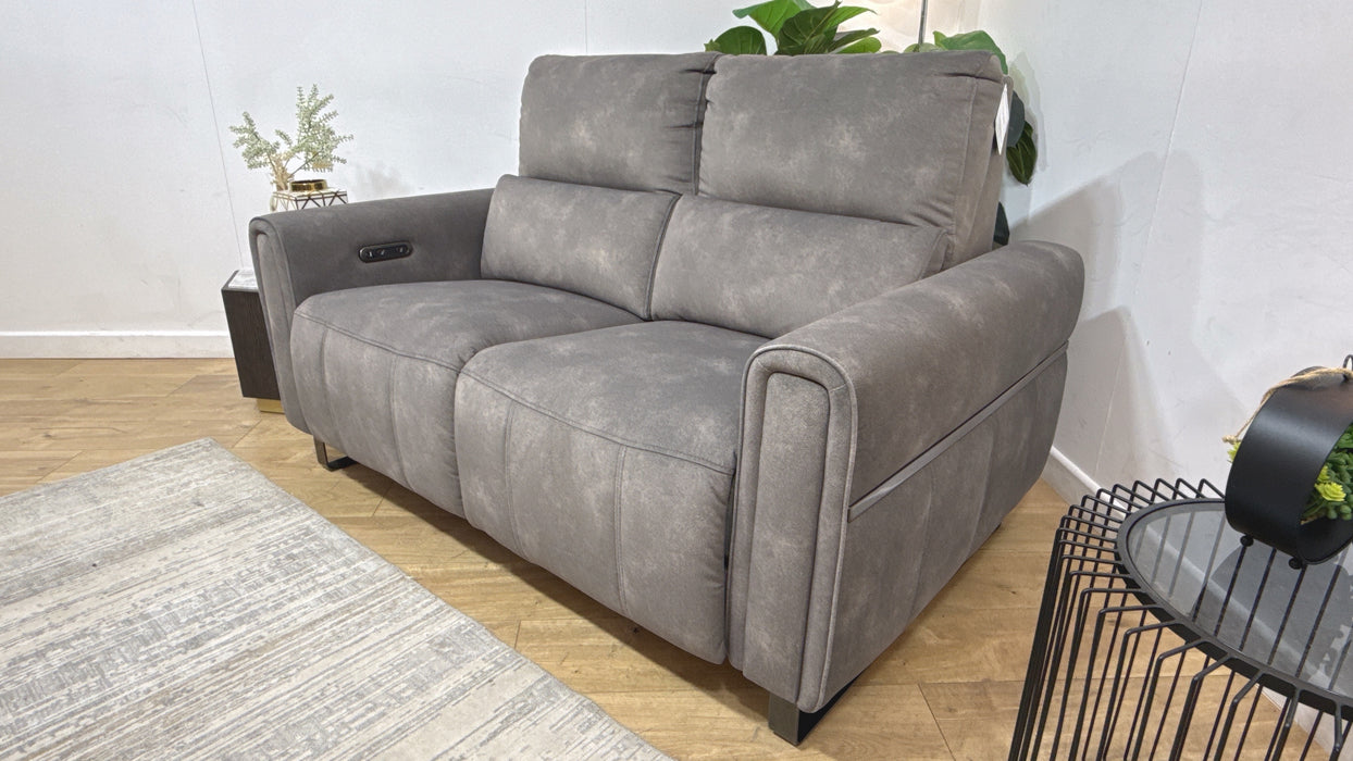 Sofology Ravello Fabric 2 Seater Power Recliner in Lifestyle Flecked Mocha