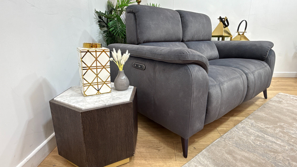 Sofology Bailey Fabric 2 Seater Power Recliner in Lifestyle Flecked Charcoal