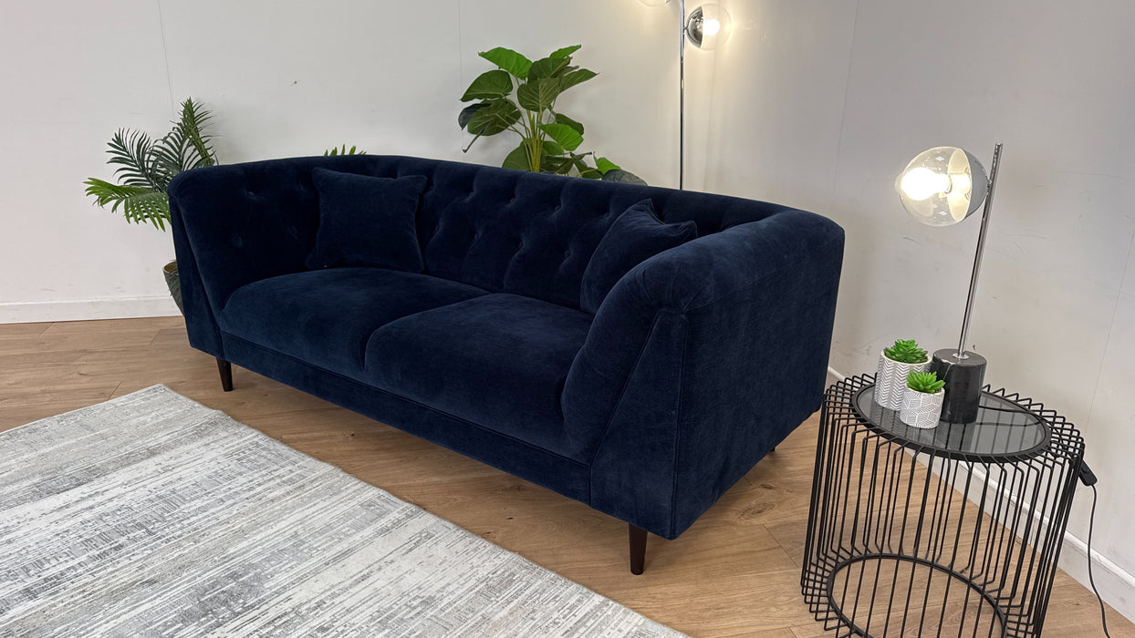 Bridgerton 3 Seater - Fabric - Aston Navy All Over