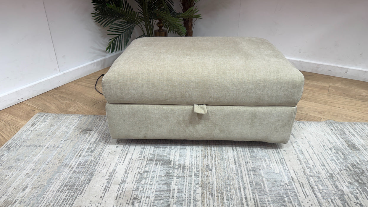 Sofology Haven Fabric Storage Footstool in Vintage Chenille Natural