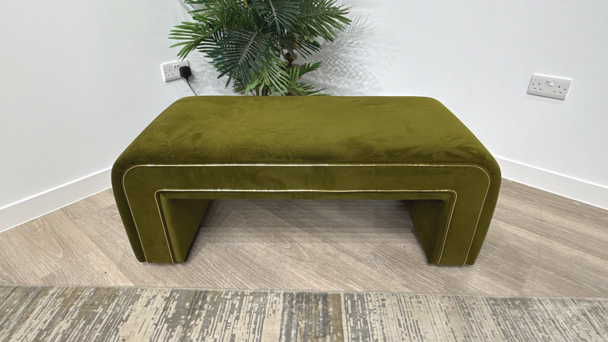 Sofology Sample Eastwood Designer Bench Footstool in Cedar Plush Mix