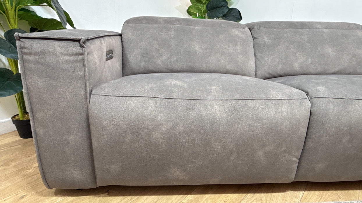 Sofology Horizon Fabric 2.5 Seater Power Recliner/Headrest in Lifestyle Flecked Mocha